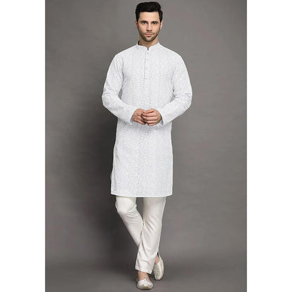 UTSAV FASHION Mandarin Collar Embroidered Kurta and Pant