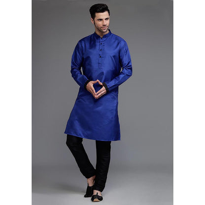UTSAV FASHION Mandarin Collar Dupion Silk Kurta and Pant