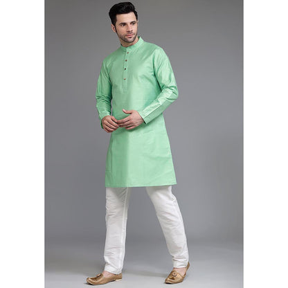 UTSAV FASHION Woven Mandarin Collar Straight Kurta and Pant