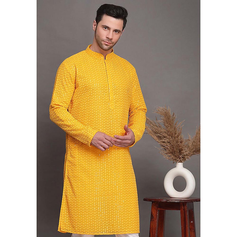 UTSAV FASHION Mandarin Collar Embroidered Kurta and Pant