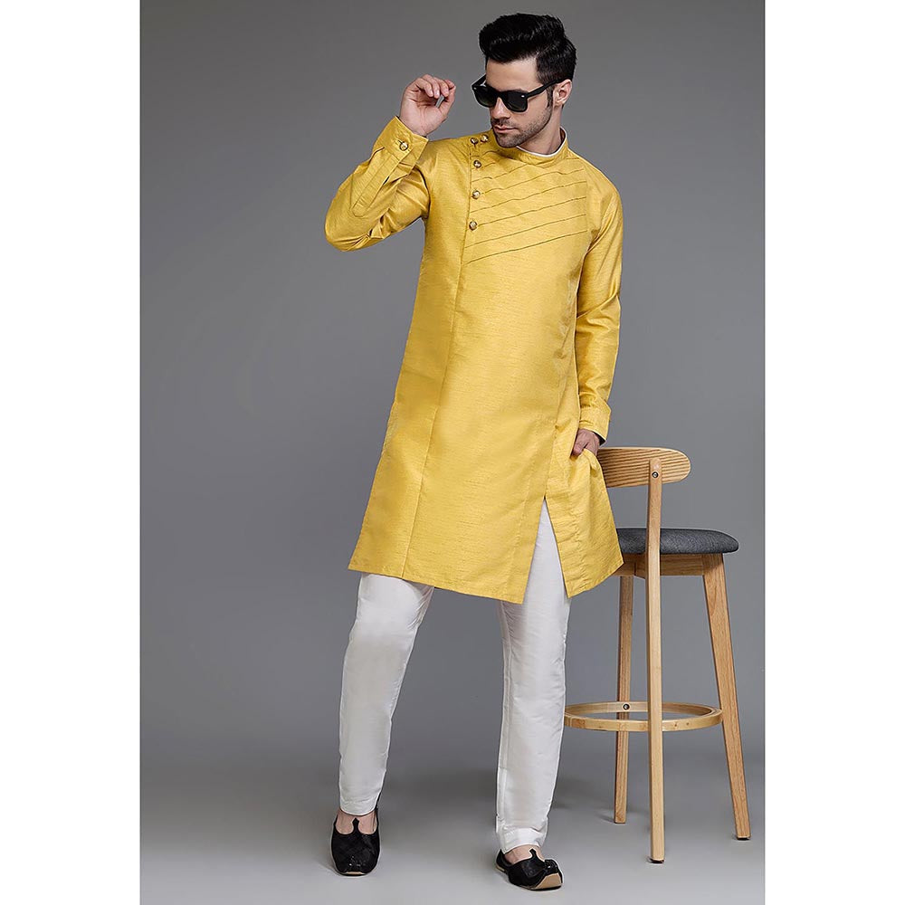 UTSAV FASHION Band Collar Long Sleeves Straight Kurta and Pant