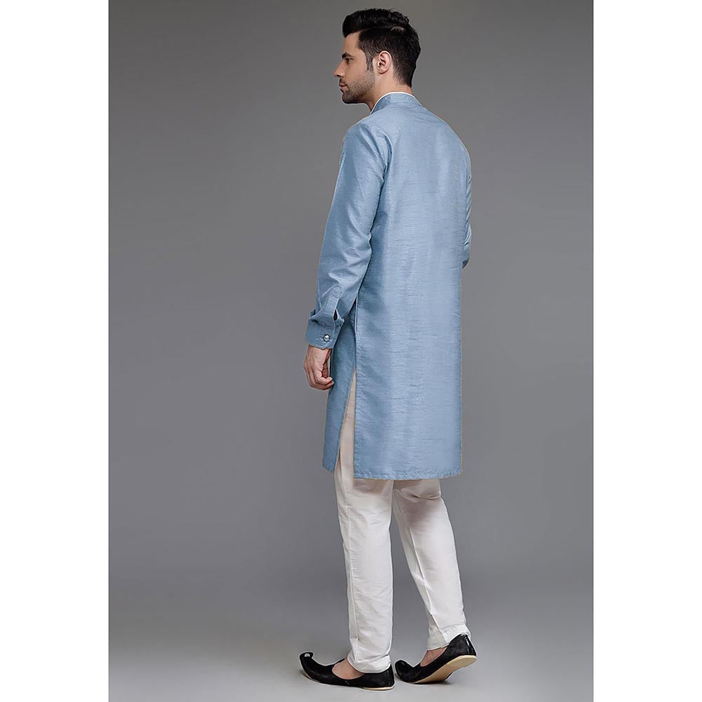 UTSAV FASHION Band Collar Long Sleeves Straight Kurta and Pant