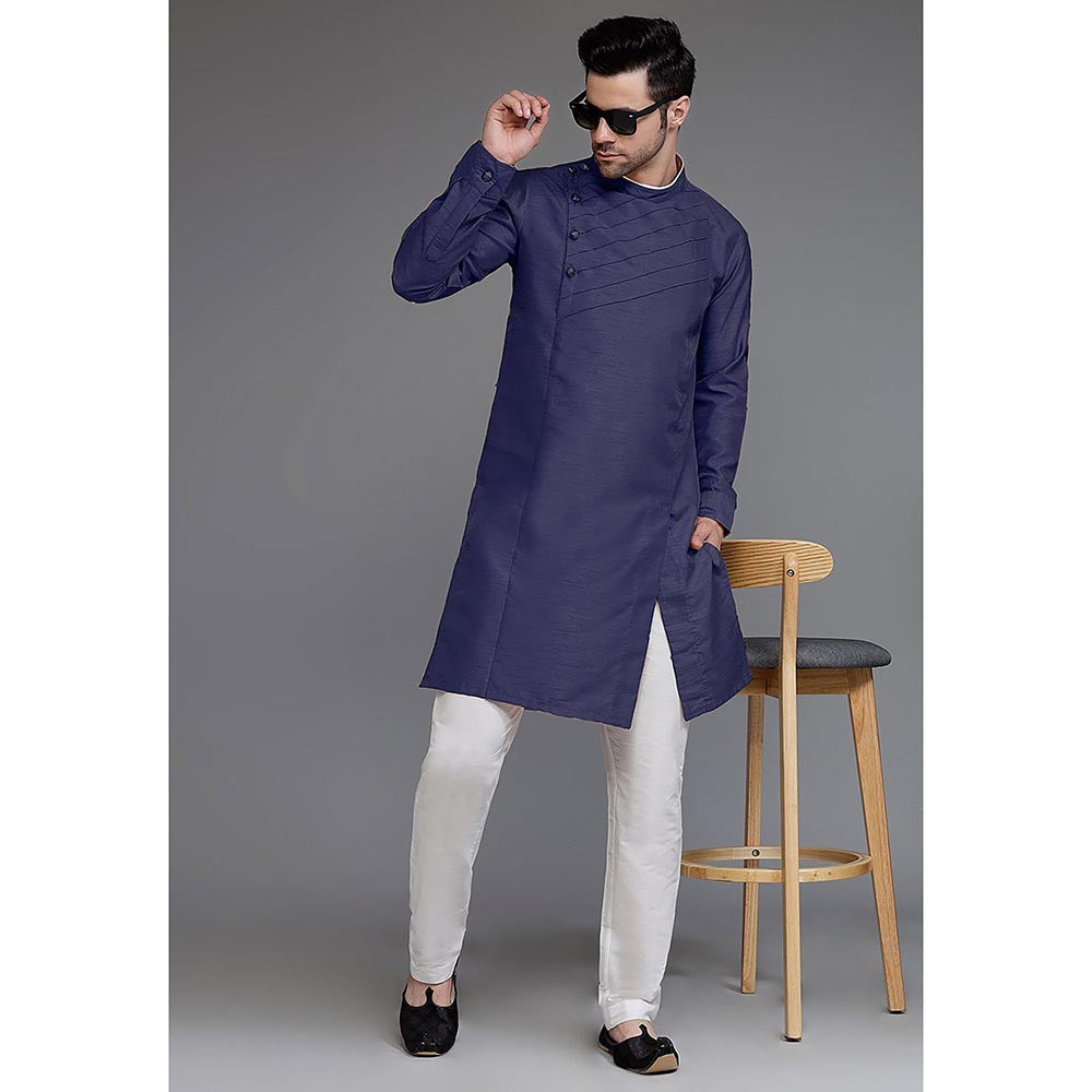 UTSAV FASHION Band Collar Long Sleeves Straight Kurta and Pant