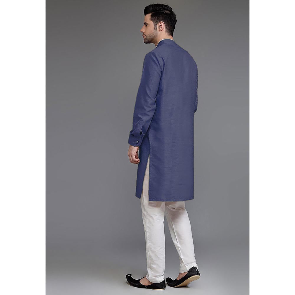 UTSAV FASHION Band Collar Long Sleeves Straight Kurta and Pant