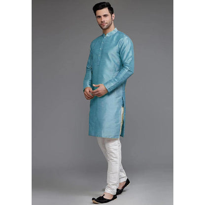 UTSAV FASHION Teal Mandarin Collar Kurta and Pant