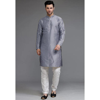 UTSAV FASHION Grey Mandarin Collar Kurta and Pant