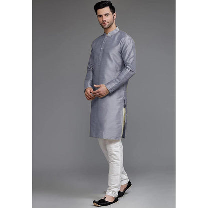 UTSAV FASHION Grey Mandarin Collar Kurta and Pant