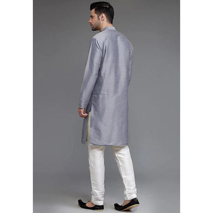 UTSAV FASHION Grey Mandarin Collar Kurta and Pant