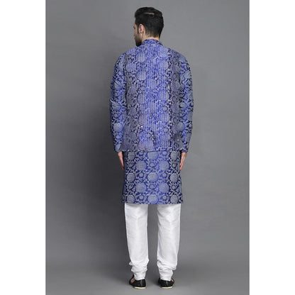 UTSAV FASHION Mandarin Collar Kurta Churidar and Nehru Jacket