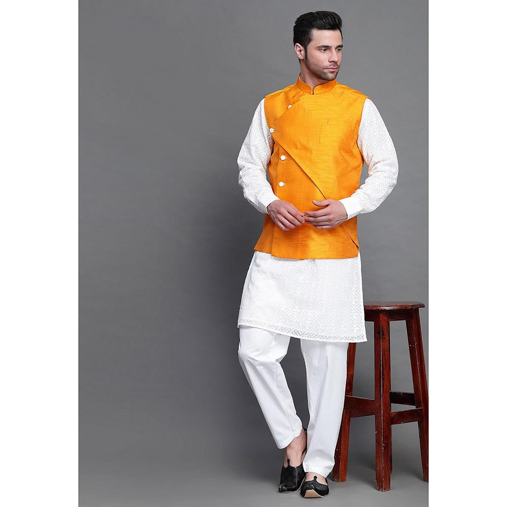 UTSAV FASHION Mandarin Collar Straight Kurta Churidar and Jacket