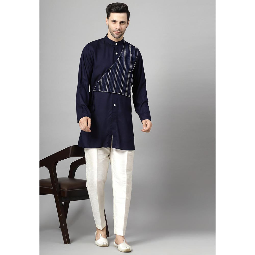 UTSAV FASHION Striped Embroidered Straight Kurta with Pant