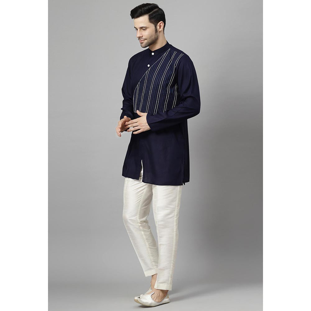 UTSAV FASHION Striped Embroidered Straight Kurta with Pant