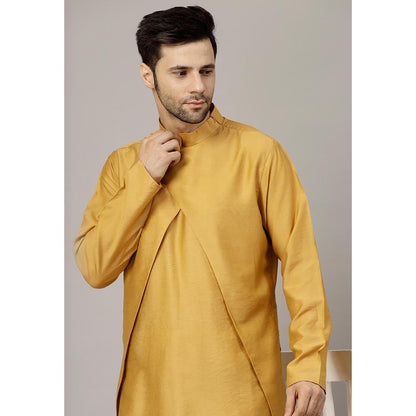 UTSAV FASHION Mandarin Collar Layered Straight Kurta with Pant