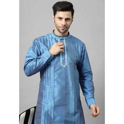 UTSAV FASHION Men Yoke Mirror Work Silk Kurta with Pant