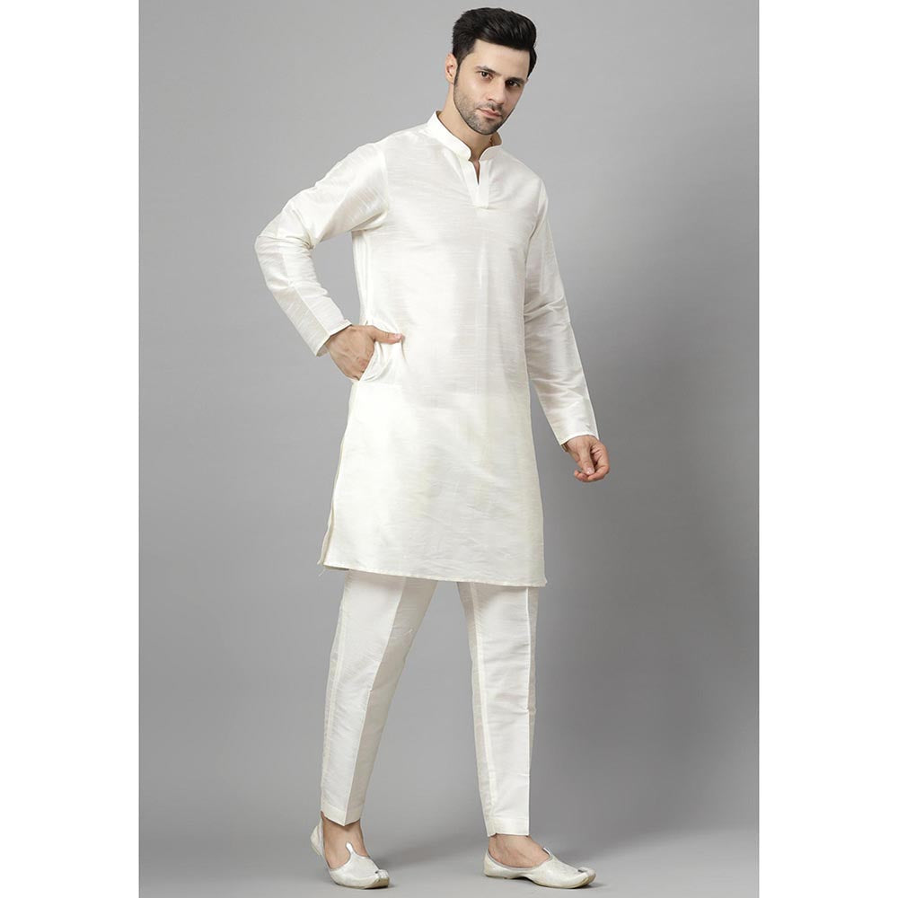 UTSAV FASHION Men Off White Kurta with Pant