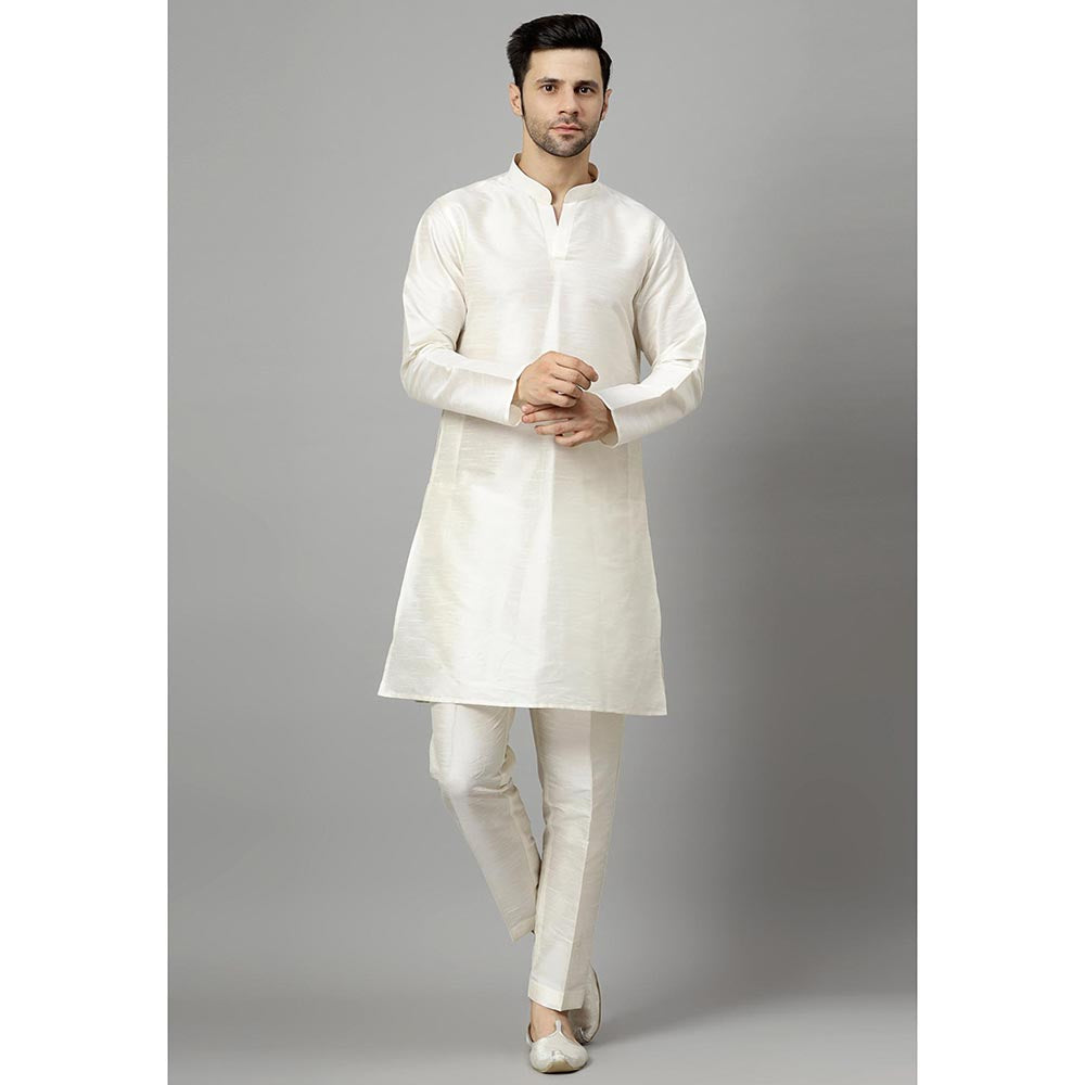 UTSAV FASHION Men White Kurta Pant and Jacket