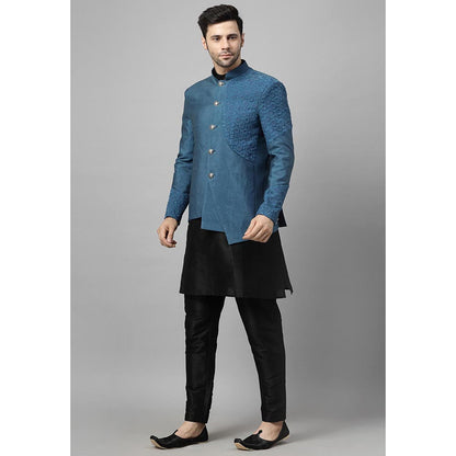 UTSAV FASHION Men Embroidered Silk Kurta Pant with Jacket