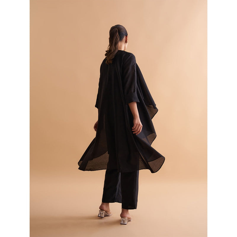 Vaaya The Waterfall Ensemble Jacket with Top and Pant - Black (Set of 3)