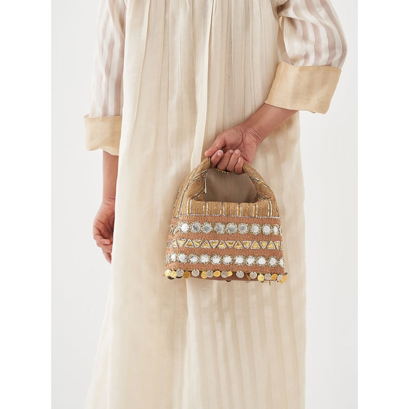 Vaaya The Chandani Silk Chanderi Ensemble With Woven Banarasi Kurta with Palazzo (Set of 2)