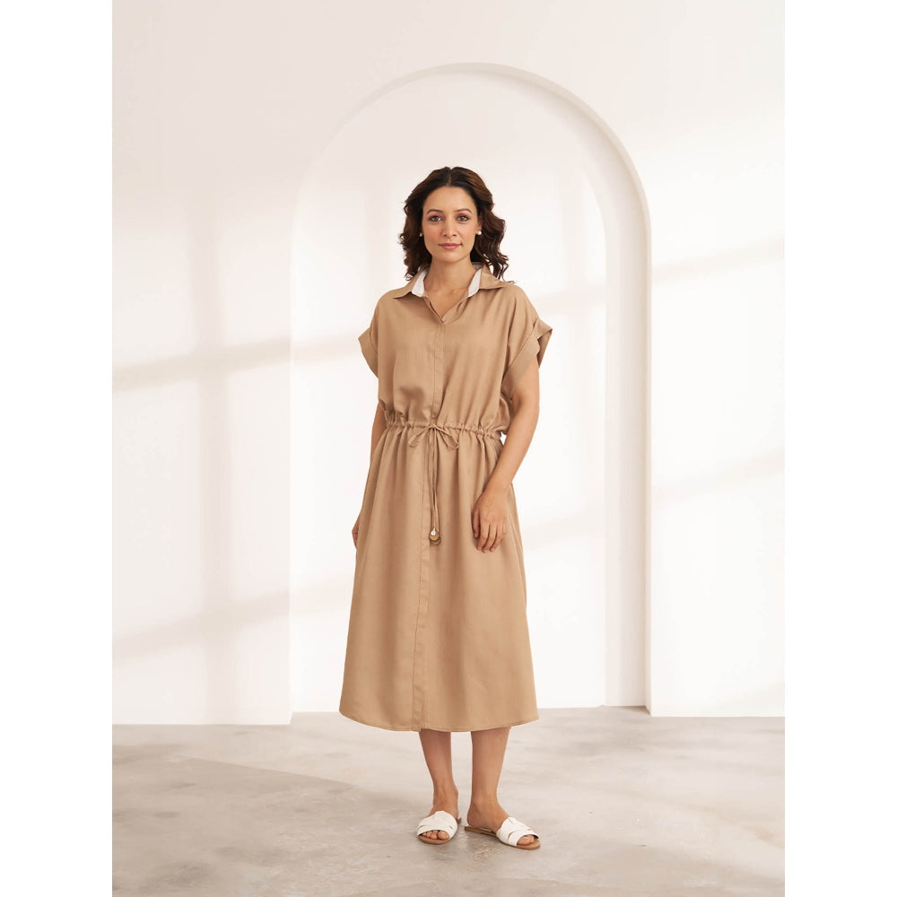 Vaaya The Brown Dune Tencel Midi Dress
