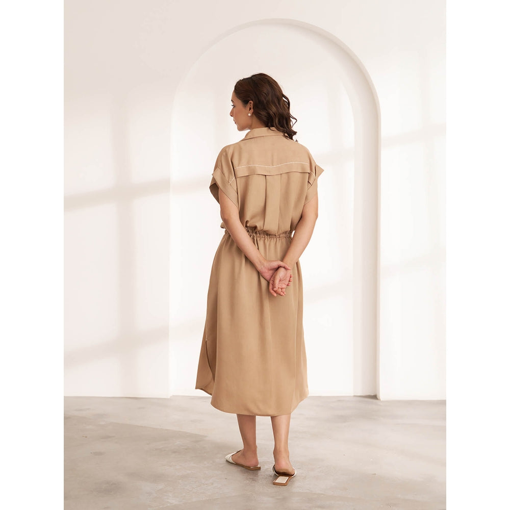 Vaaya The Brown Dune Tencel Midi Dress