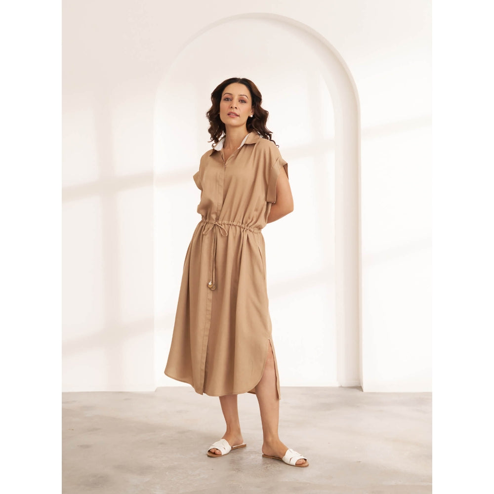 Vaaya The Brown Dune Tencel Midi Dress