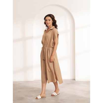 Vaaya The Brown Dune Tencel Midi Dress