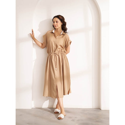 Vaaya The Brown Dune Tencel Midi Dress