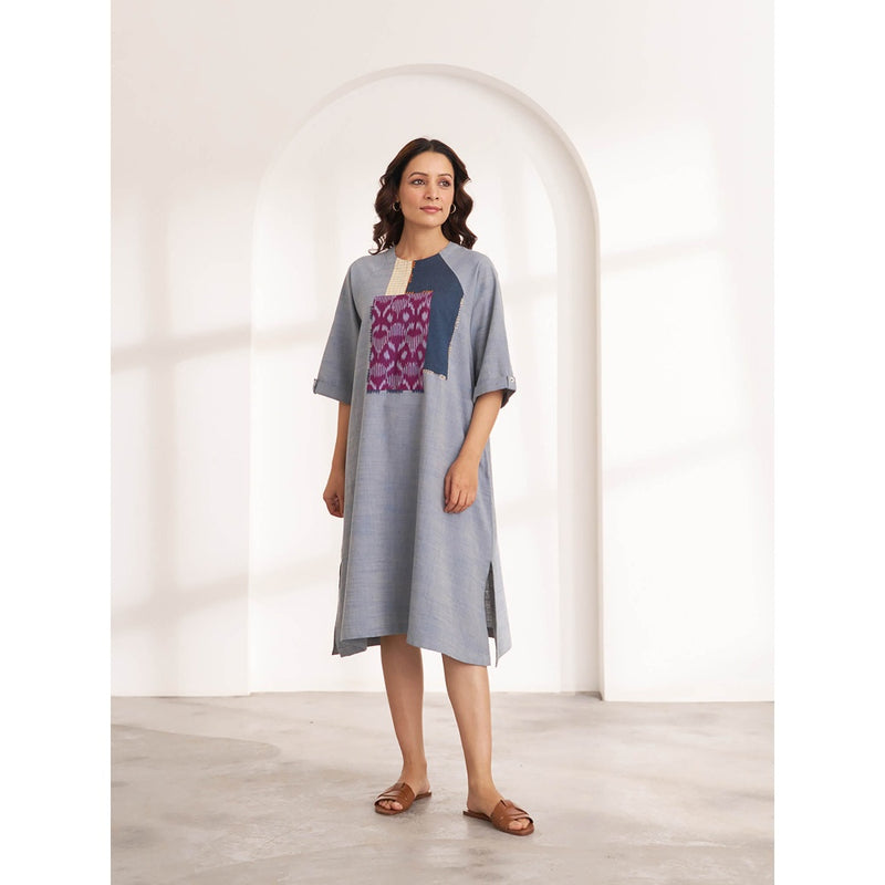 Vaaya The Midsummer Blue Patch Work Dress