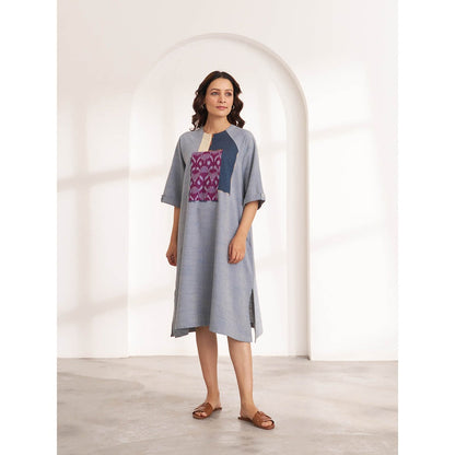 Vaaya The Midsummer Blue Patch Work Dress
