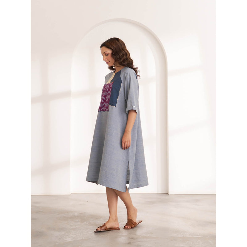 Vaaya The Midsummer Blue Patch Work Dress