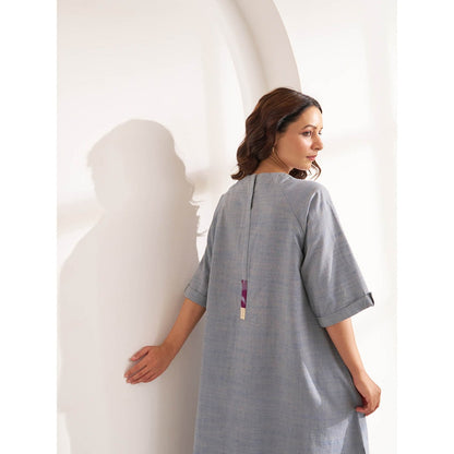 Vaaya The Midsummer Blue Patch Work Dress