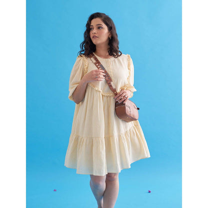 Vaaya Tan Dash & Dot Crossbody Sling Bag With Detachable Straps