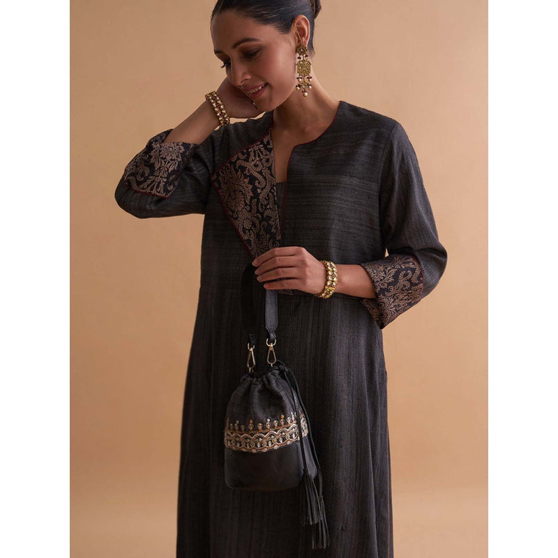 Vaaya Black The Noor Potli Bag With Detachable Straps