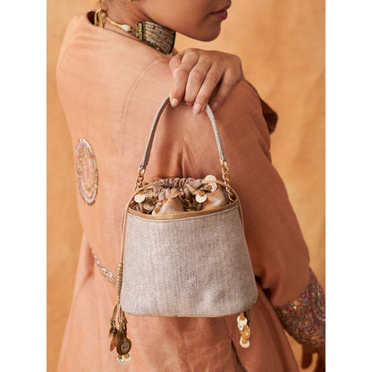 Vaaya Grey The Luna Potli Bag With Detachable Straps