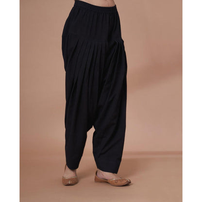 Vaaya Black Handwoven Cotton Salwar