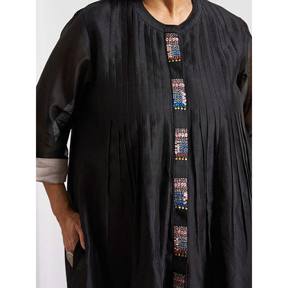 Vaaya Ink Black Silk Chanderi Top