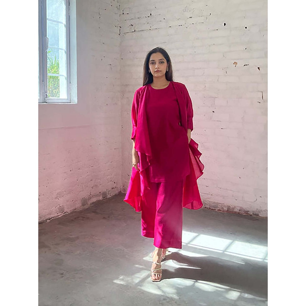 Vaaya The Waterfall Ensemble - Rani Pink Shrug