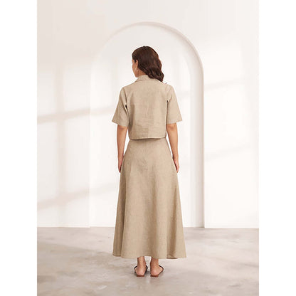 Vaaya The Sand Beige Hemp Cropped Shirt