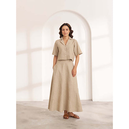 Vaaya The Sand Beige Hemp Cropped Shirt