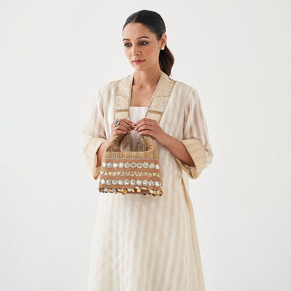 Vaaya Women Gold Leather Mini Bag