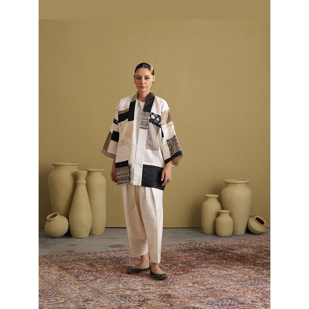 Vaaya The Ivory and Black Anokhi Jacket