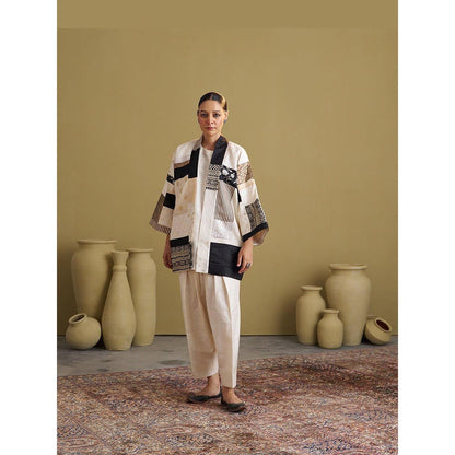 Vaaya The Ivory and Black Anokhi Jacket