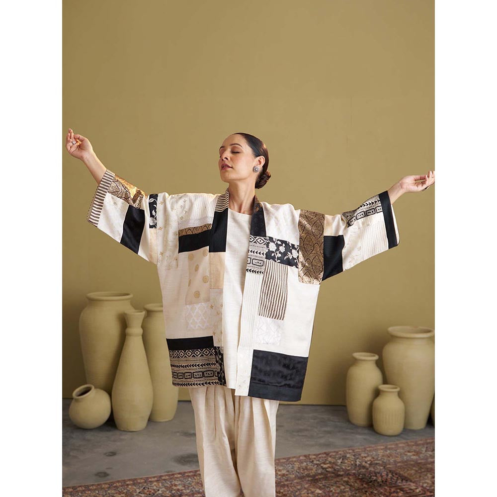 Vaaya The Ivory and Black Anokhi Jacket