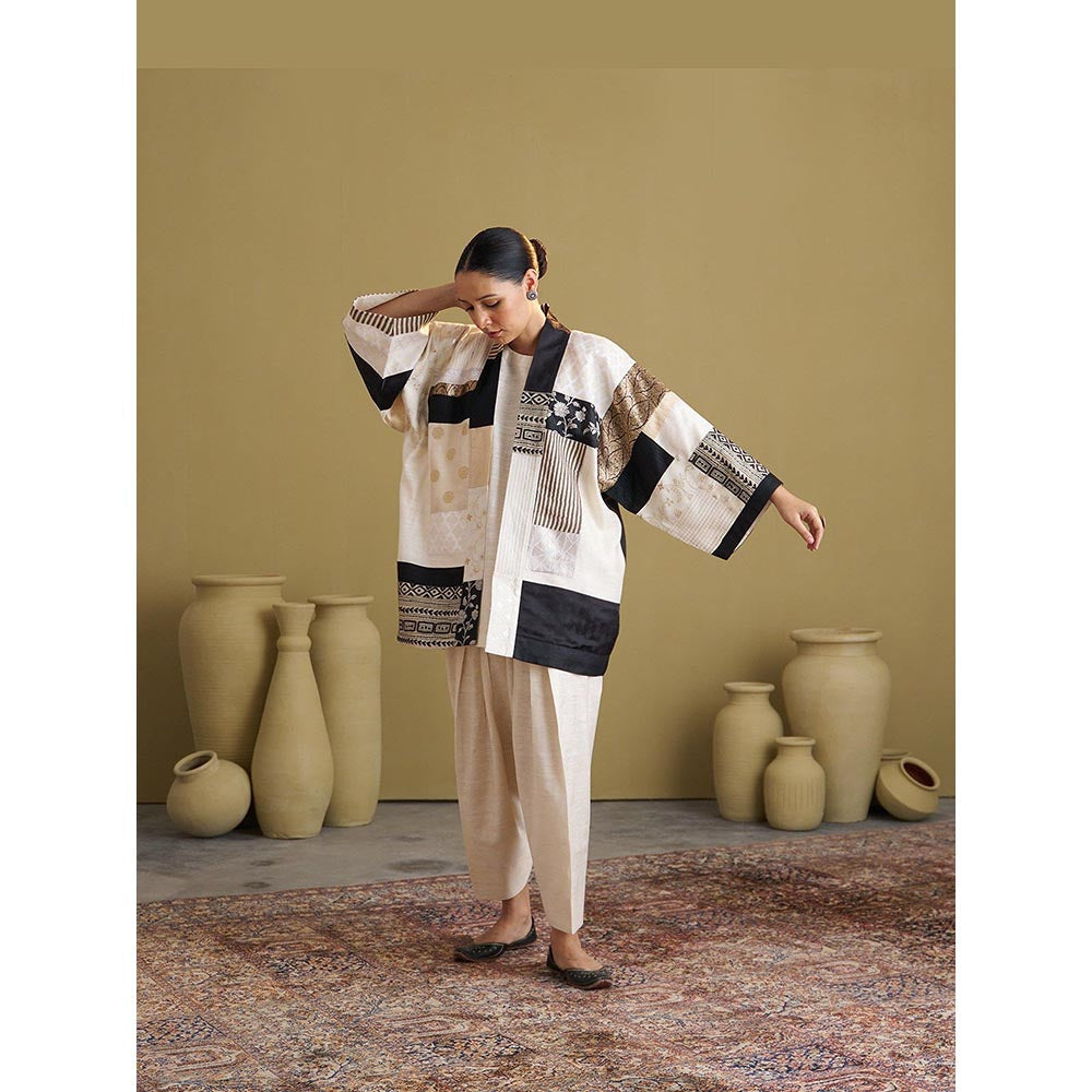 Vaaya The Ivory and Black Anokhi Jacket
