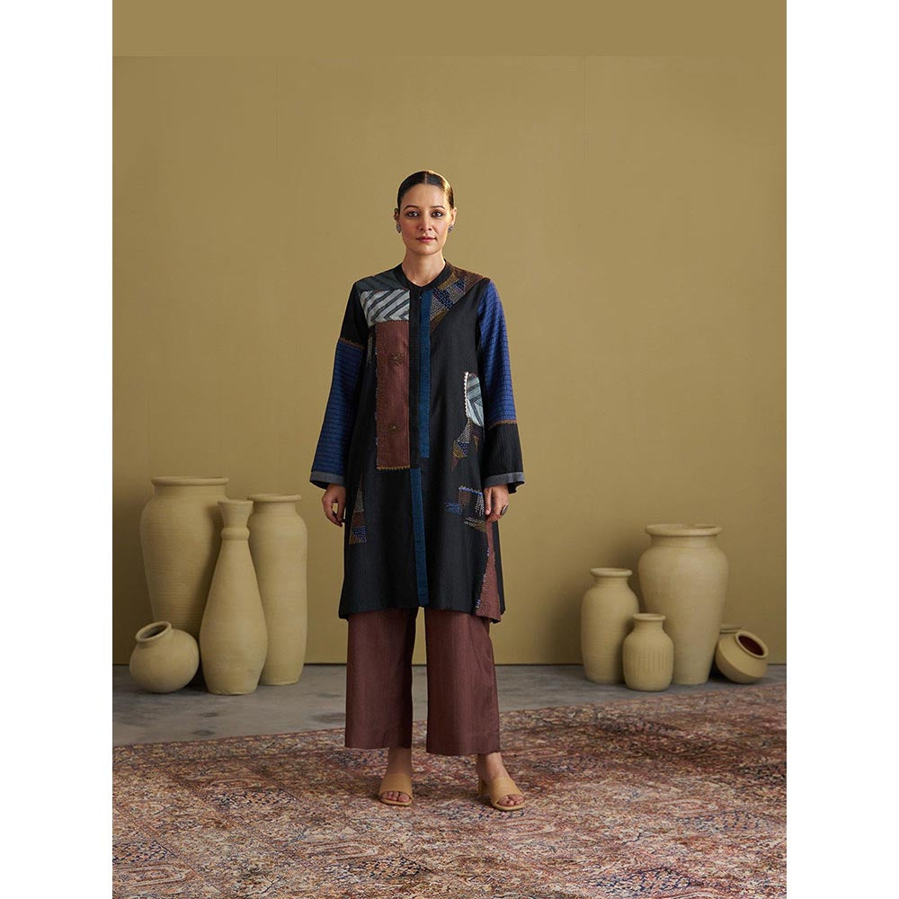 Vaaya Brown Silk Cotton Kurta and Palazzo Set