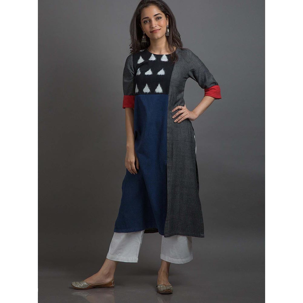 Vaaya The Multi Colored Cuff Regular Fit Kurta