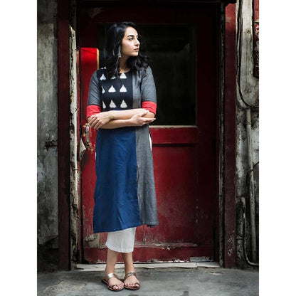 Vaaya The Multi Colored Cuff Regular Fit Kurta