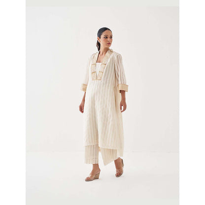 Vaaya The Chandani Silk Chanderi Ensemble Handwork Kurta with Pant