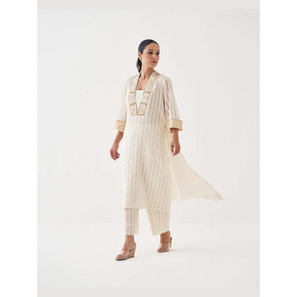 Vaaya The Chandani Silk Chanderi Ensemble Handwork Kurta with Pant